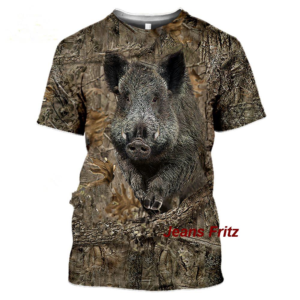 Wildman Hunting & Outdoor Robertson - メンズ半袖Tシャツ,カモフラージュ,動物,野生,3D,夏,レジャー,ファッショナブル,ストリート,2023