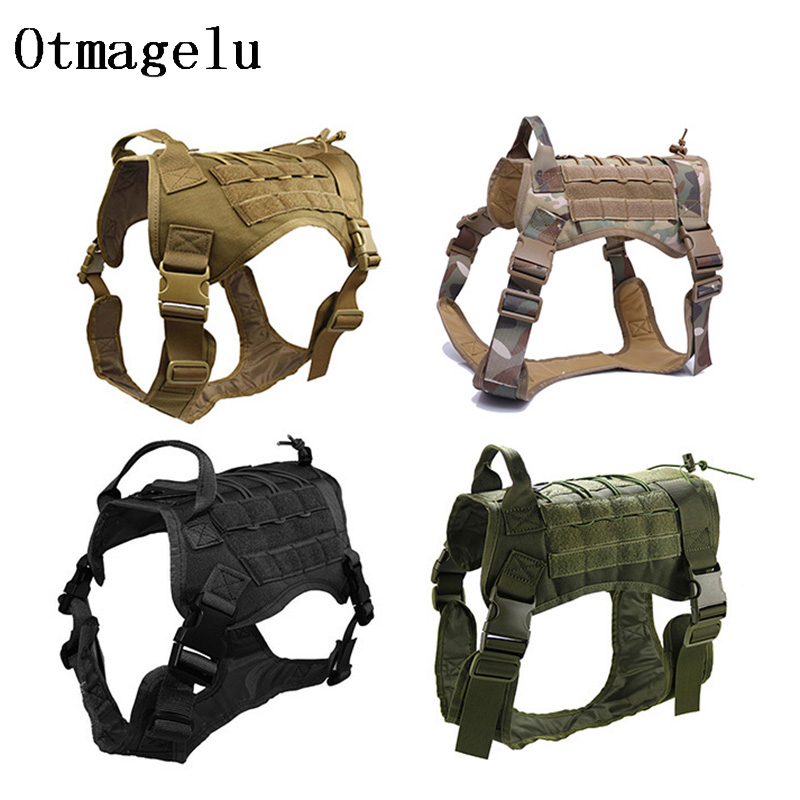 Outdoor Hunting Dogs - ナイロンペット犬用ベストハーネスセット屋外戦術訓練犬服中型大型狩猟犬ピットブルブルテリアロットワイラー用