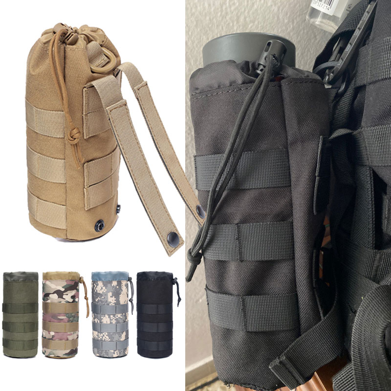 Outdoor Hunting Pictures - 戦術的なモール水ボトルバッグポーチホルダー屋外旅行キャンプハイキングサイクリング釣り狩猟水ボトルケトルキャリア