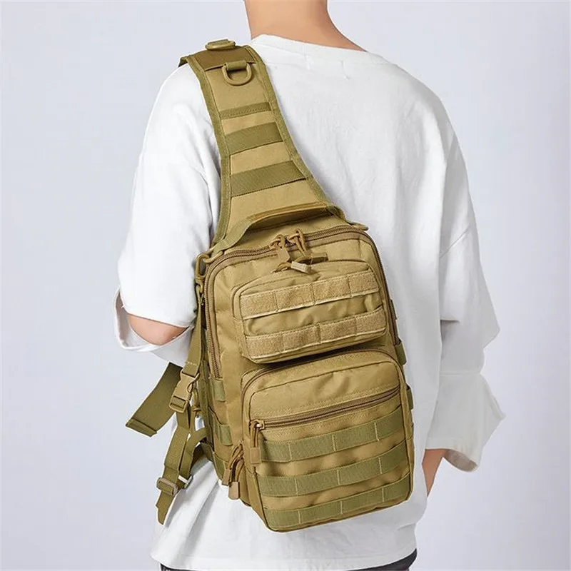 Outdoor Hunting And Fishing - 大容量メンズバッグ戦術チェストバッグ狩猟釣りハンドバッグキャンプハイキングショルダーバッグアウトドア旅行クロスボディバッグ