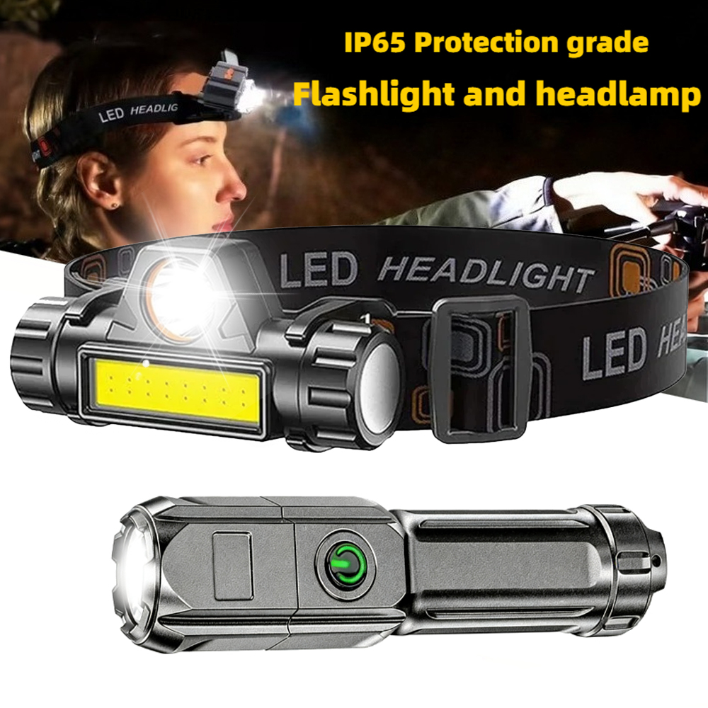 Headlamp Tactical Bright - 超高輝度懐中電灯 USB 充電式 LED ヘッドランプ戦術的なヘッドトーチライト屋外防水キャンプ釣りランタン
