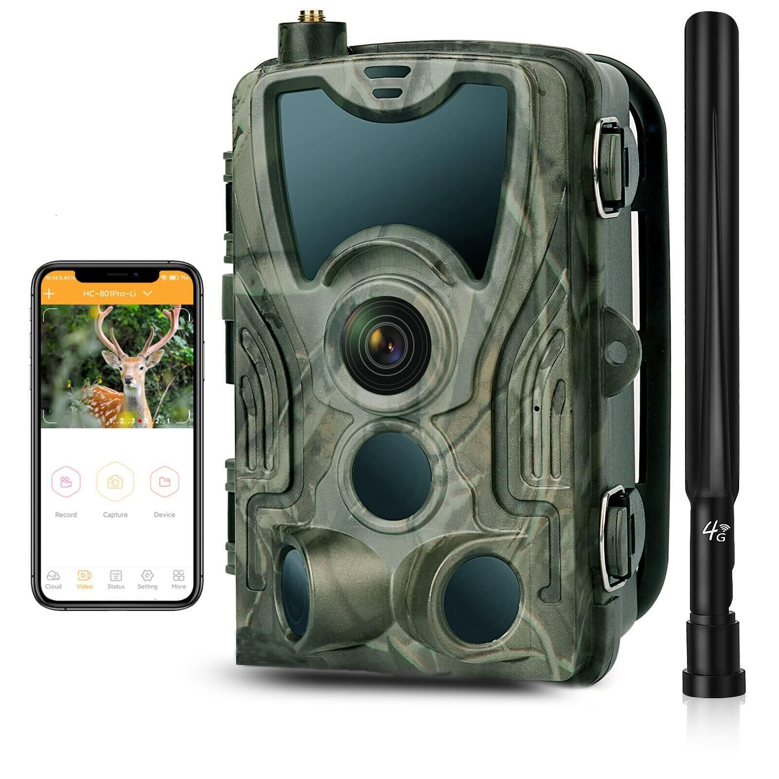 Outdoor Hunting Pictures - HC-801Pro アウトドアハンティングカメラ 4K画質 4G対応 アプリオンラインビデオ 野生動物観察カメラ