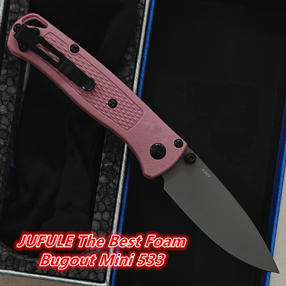 Best Hunting Outdoor Knife - JUFULE Bugout Mini 533 最高のフォームナイロンファイバーハンドル Mark