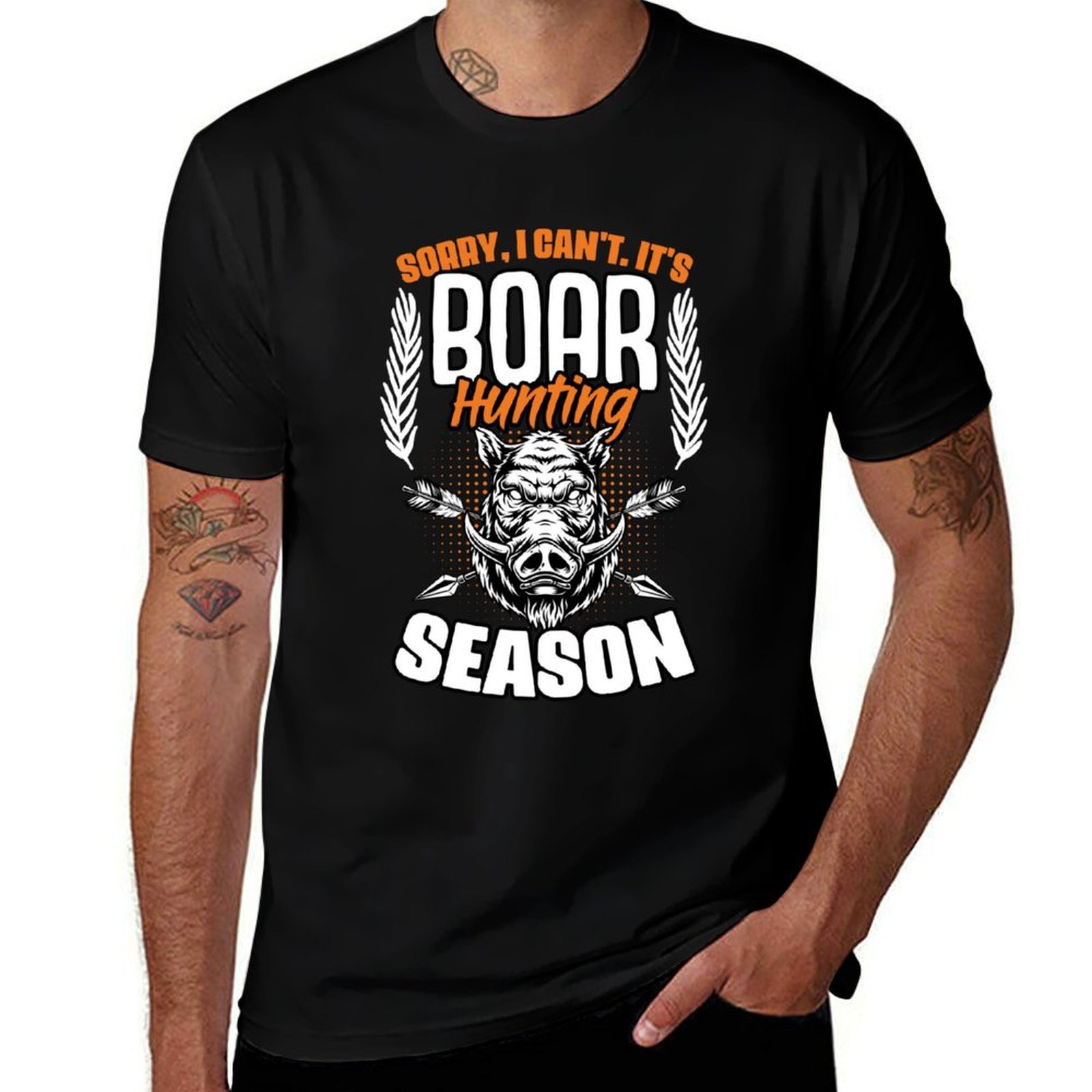 Wildman Hunting & Outdoor Robertson - ごめんなさい、面白くないですね。イノシシ狩猟のユーモアを込めた豚狩りの若者向けTシャツ、プラスサイズの軽量トップスです。