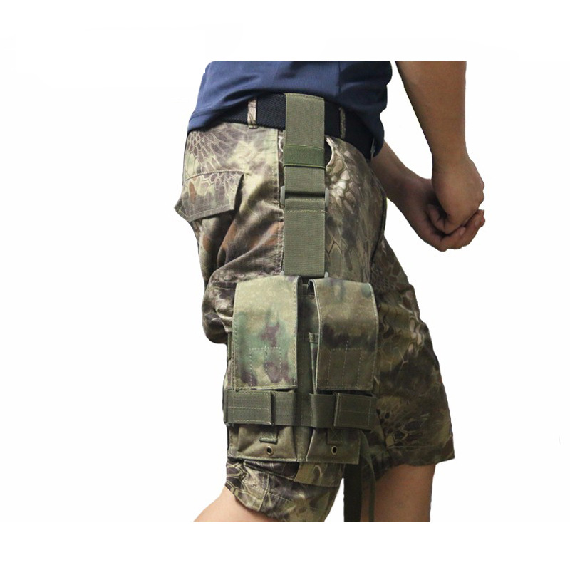 Outdoor Hunting Magazines - 戦術用太ももポーチ 5.56/7.62マガジンポーチ ドロップレッグパネル/モールベルトマガジンポーチ ハンティング/アウトドア用 レッグマガジンホルダー チャージャーキャリア