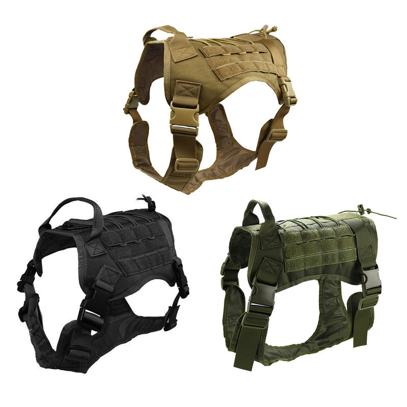 Outdoor Hunting Dogs - 犬用の調節可能なハーネス,戦術的な屋外トレーニングキット,中型および大型の犬用の戦術的なハーネス,狩猟,屋外