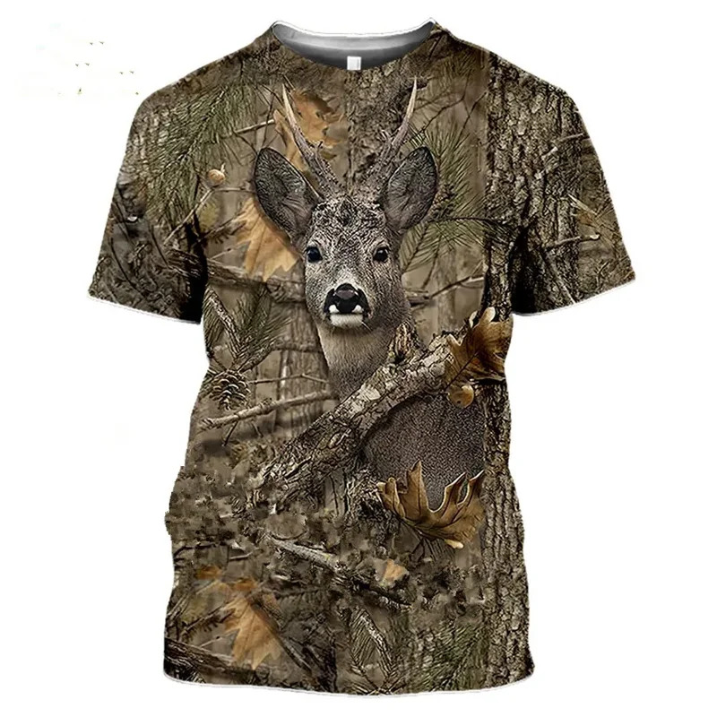 Wildman Hunting & Outdoor Robertson - 2026 迷彩狩猟動物イノシシ 3d Tシャツ夏カジュアルメンズ Tシャツファッションストリート女性のプルオーバー半袖