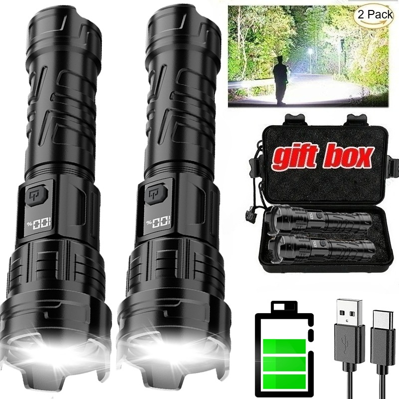 Outdoor Hunting And Fishing - 超高輝度 LED 懐中電灯 USB 充電式トーチ屋外ズーム釣り狩猟スポットライト内蔵 18650