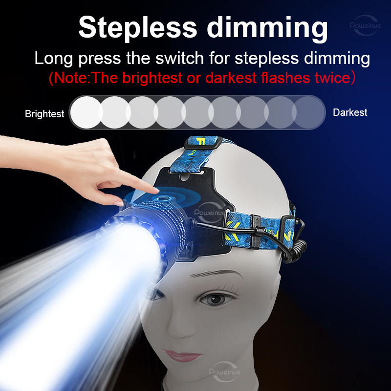 2000W 最も強力な LED ヘッドランプ超高輝度防水ヘッ - Headlamp Tactical Bright のレビューと価格