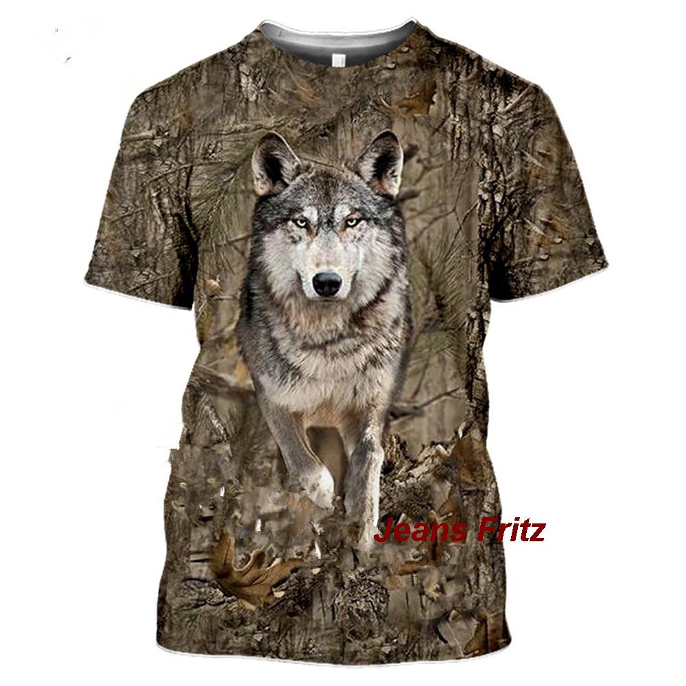メンズ半袖Tシャツ,カモフラージュ,動物,野生,3D,夏,レ - Wildman Hunting & Outdoor Robertson のレビューと価格