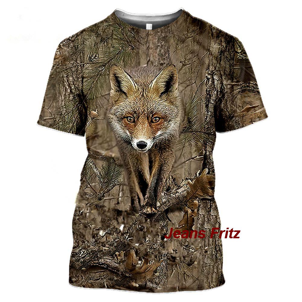 メンズ半袖Tシャツ,カモフラージュ,動物,野生,3D,夏,レ - Wildman Hunting & Outdoor Robertson のレビューと価格