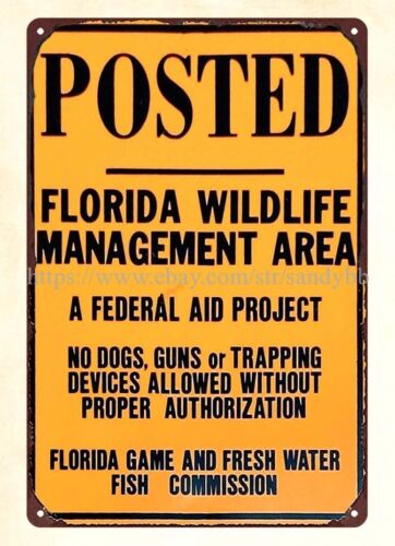 野生生物管理区狩猟釣り用金属製ブリキ看板 フロリダ州の標識 - Florida Hunting Fishing & Outdoor Adventures のレビューと価格