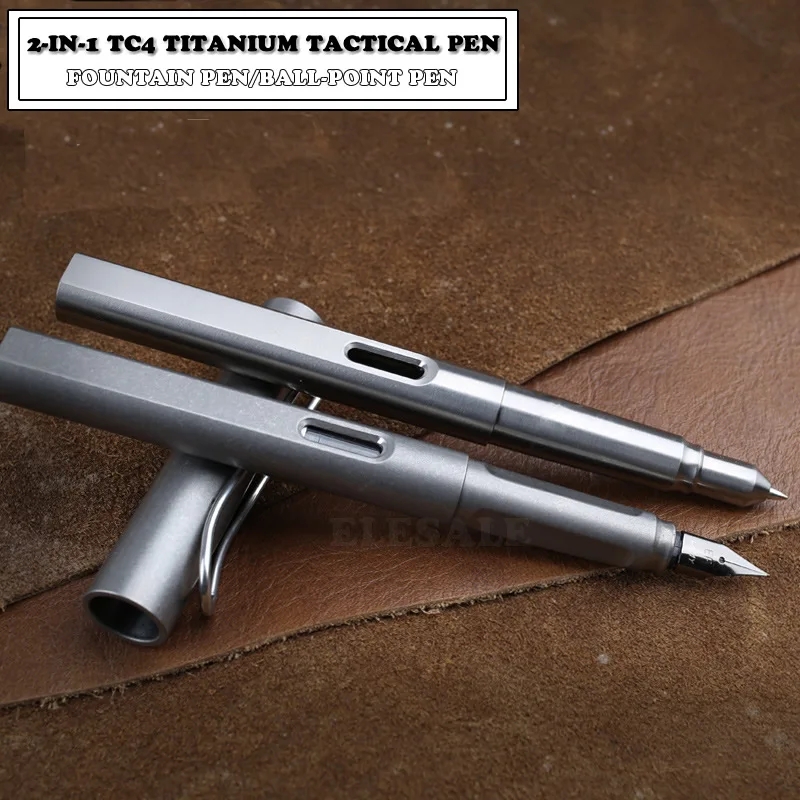 Tc4万年筆,チタン,2-in-1,高品質,戦術ペン,自己防 - Tactical Pen Tool のレビューと価格