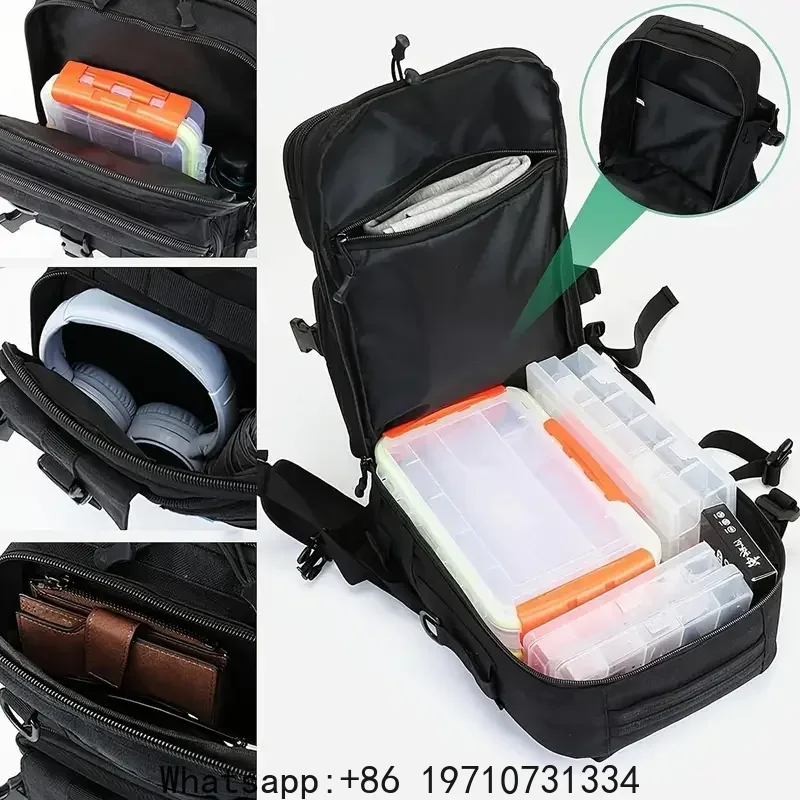 1000D防水バックパックタックル収納バッグ、ダブルショルダ - Outdoor Hunting And Fishing のレビューと価格