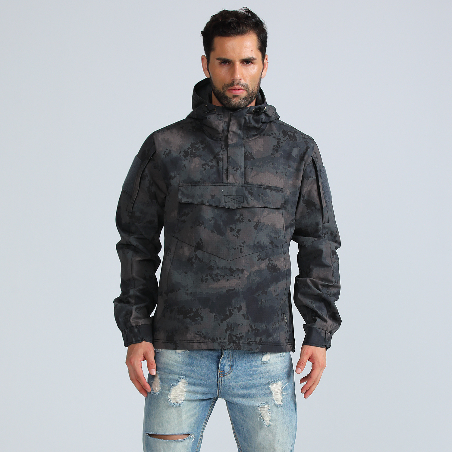 メンズカモフラージュプルオーバーコート,反射ストライプ,通気 - Outdoor Hunting Coat のレビューと価格