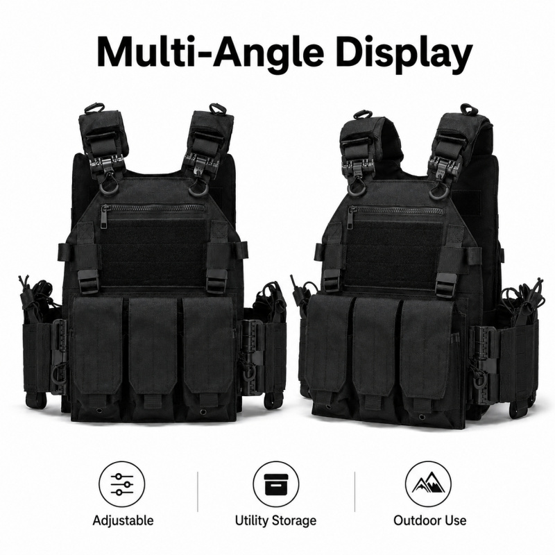 タクティカルベスト ポリエステル製 キャリアポーチ付き トリ - Outdoor Hunting Magazines のレビューと価格