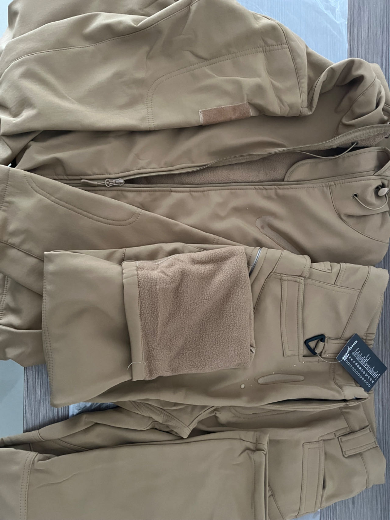 メンズウォームソフトシェルフリースフードカーゴジャケット、防 - Outdoor Hunting Coat のレビューと価格