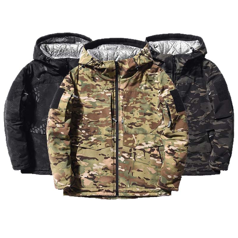 男性加熱パーカータクティカルジャケット冬暖かいフード付きコー - Outdoor Hunting Coat のレビューと価格