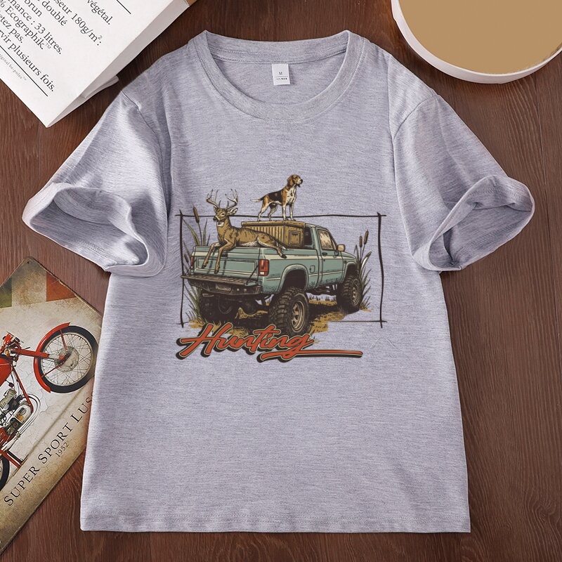 ハンティングTシャツ 鹿狩りTシャツ 犬柄Tシャツ メンズ  - Outdoor Hunting Dogs のレビューと価格