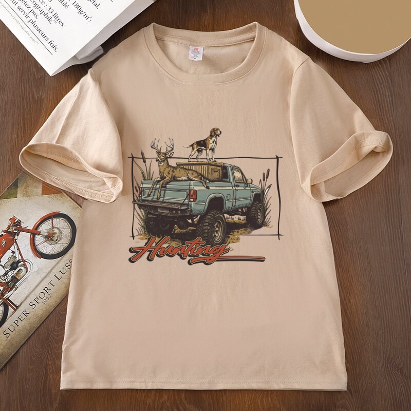 ハンティングTシャツ 鹿狩りTシャツ 犬柄Tシャツ メンズ  - Outdoor Hunting Dogs のレビューと価格