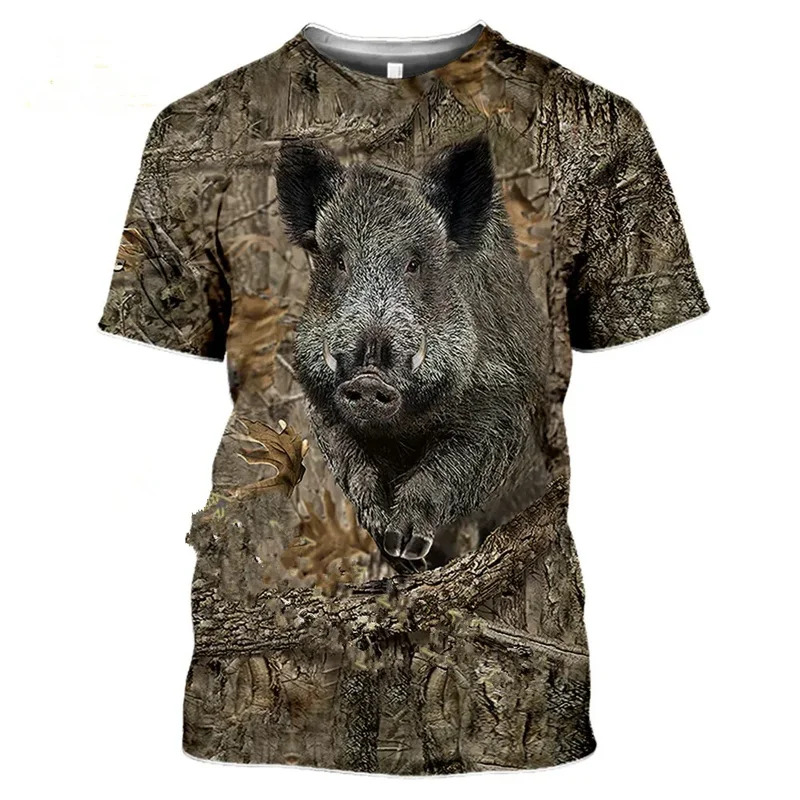 2026 迷彩狩猟動物イノシシ 3d Tシャツ夏カジュアルメ - Wildman Hunting & Outdoor Robertson のレビューと価格