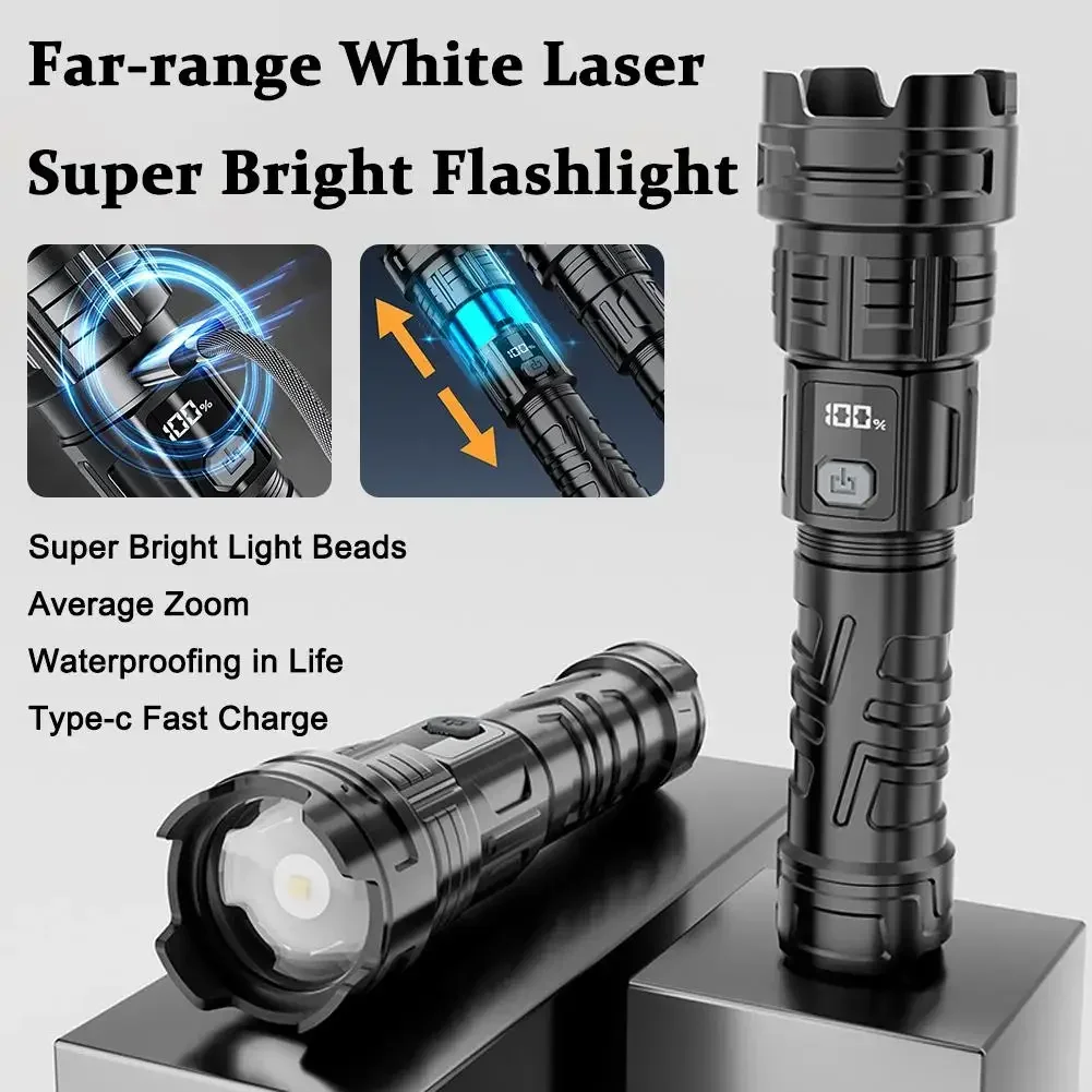 超高輝度 LED 懐中電灯 USB 充電式トーチ屋外ズーム釣 - Outdoor Hunting And Fishing のレビューと価格