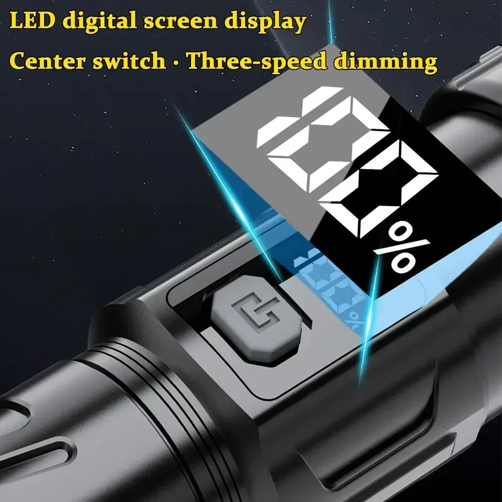 超高輝度 LED 懐中電灯 USB 充電式トーチ屋外ズーム釣 - Outdoor Hunting And Fishing のレビューと価格