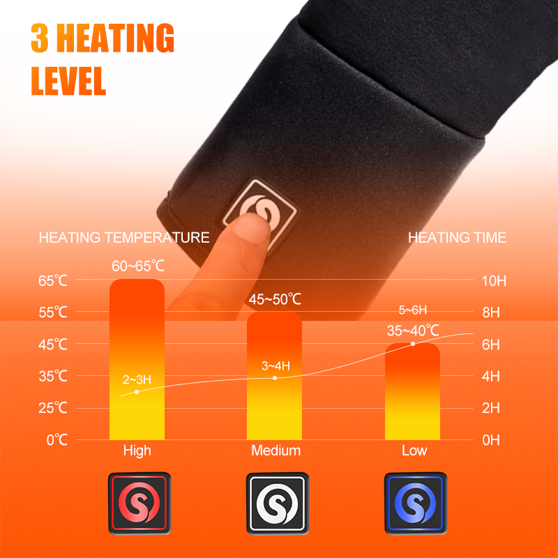 充電式電気ライナー加熱手袋冬暖かいタッチスキー手袋アウトドア - Outdoor Hunting And Fishing のレビューと価格