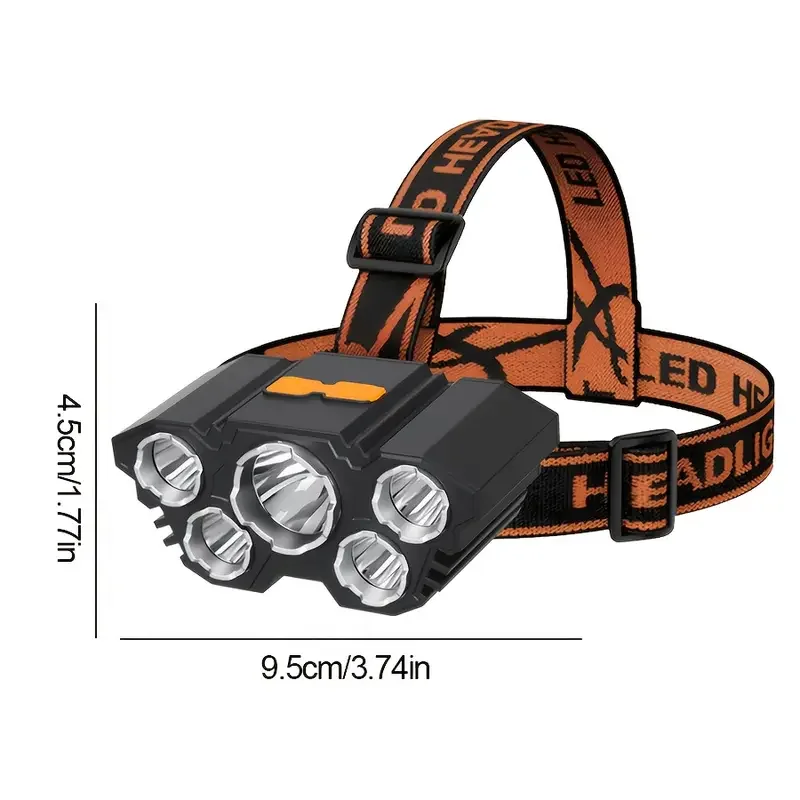 ポータブル 5LED アウトドアヘッドランプ、内蔵バッテリー - Outdoor Hunting And Fishing のレビューと価格